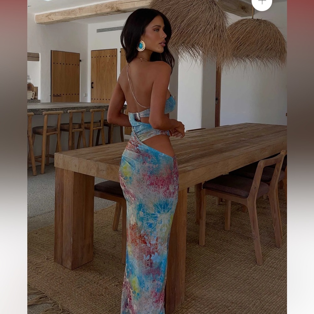 Colorful Abstract Maxi Dress - Picture 2 of 4